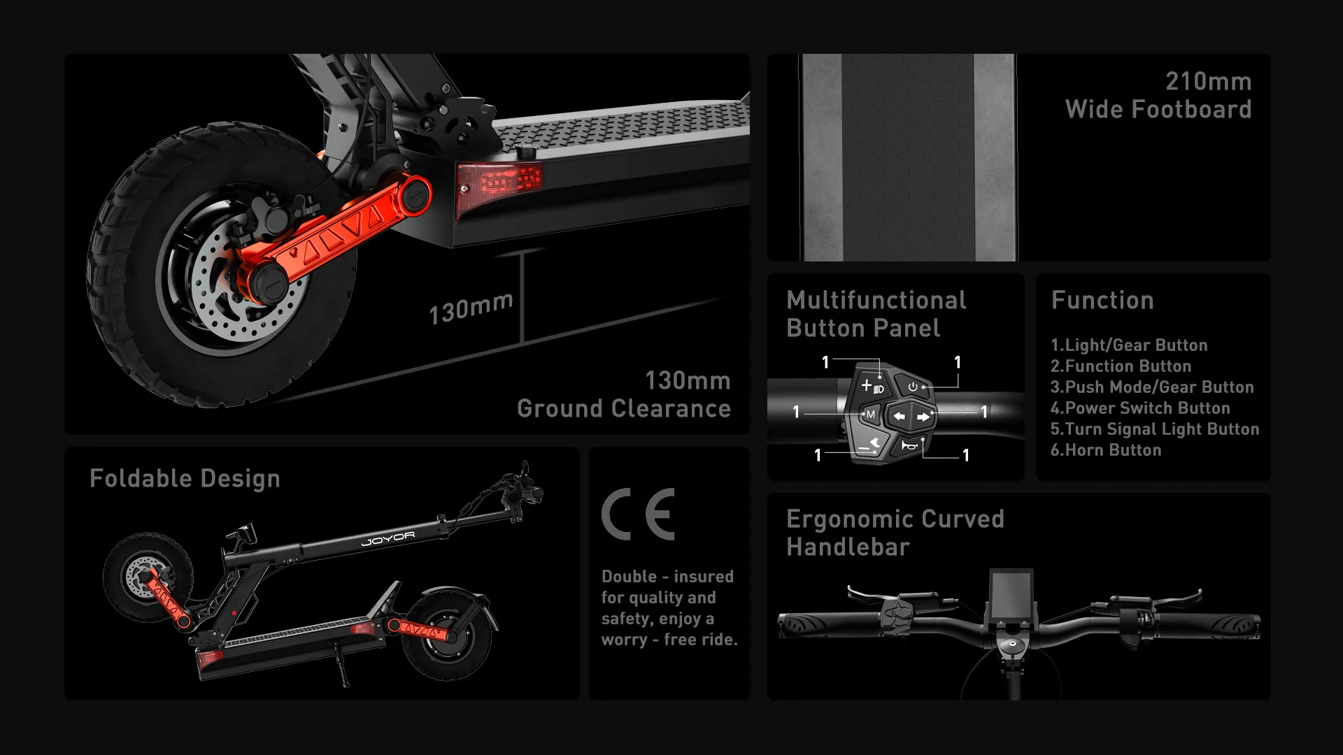 JOYOR S10-S-Z Elektroroller 10 Zoll Luftreifen Erwachsenen-E-Scooter 60V 18Ah E-Scooter City-E-Scooter – Detail 17