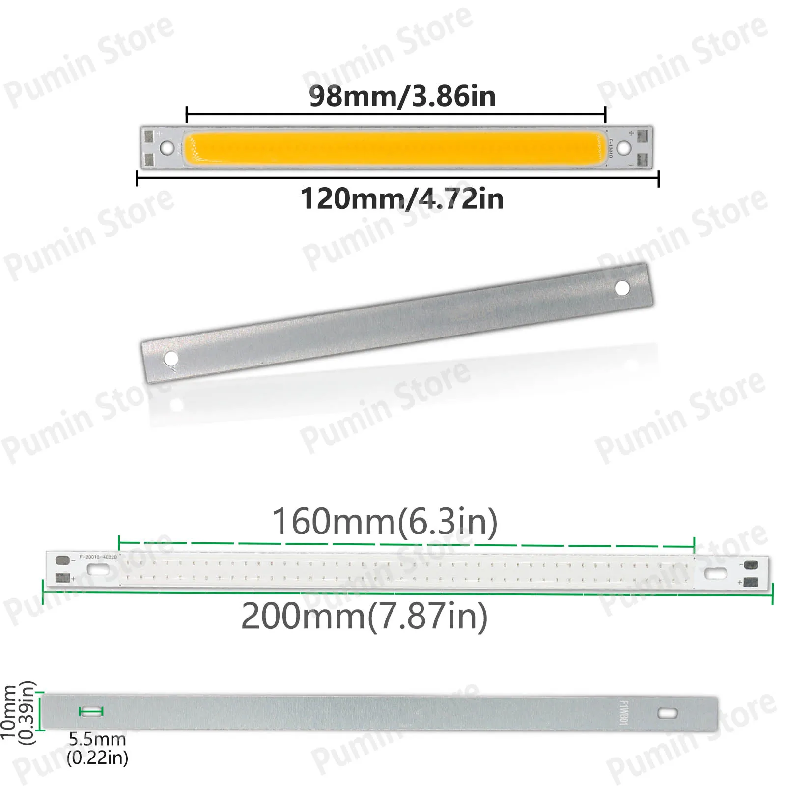 12V LED COB bead Light Strip Lamp Blue Green Red Warm Cool White Color 6W 120mA 12W 200mm LED Bar Lights COB Bulb For desk lamp
