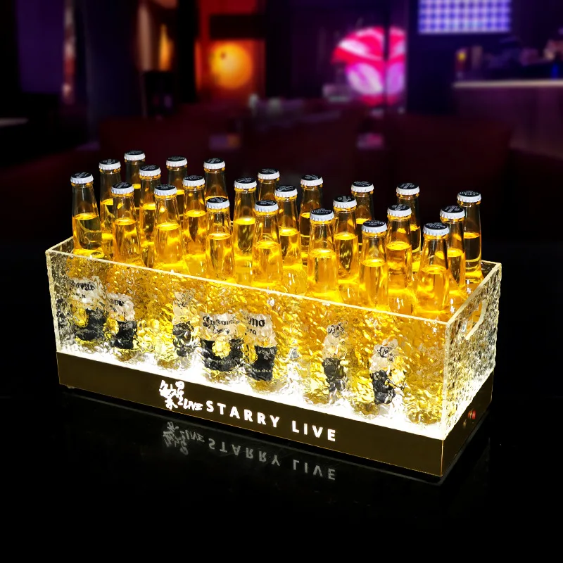 

Luminous ice bucket beer frame acrylic pattern frozen champagne bar beer box led