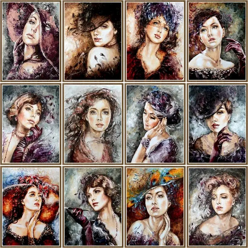 

CHENISTORY Coloring By Numbers Classical Woman Drawing On Canvas Acrylic Handpainted Picture By Numbers Home Decoration