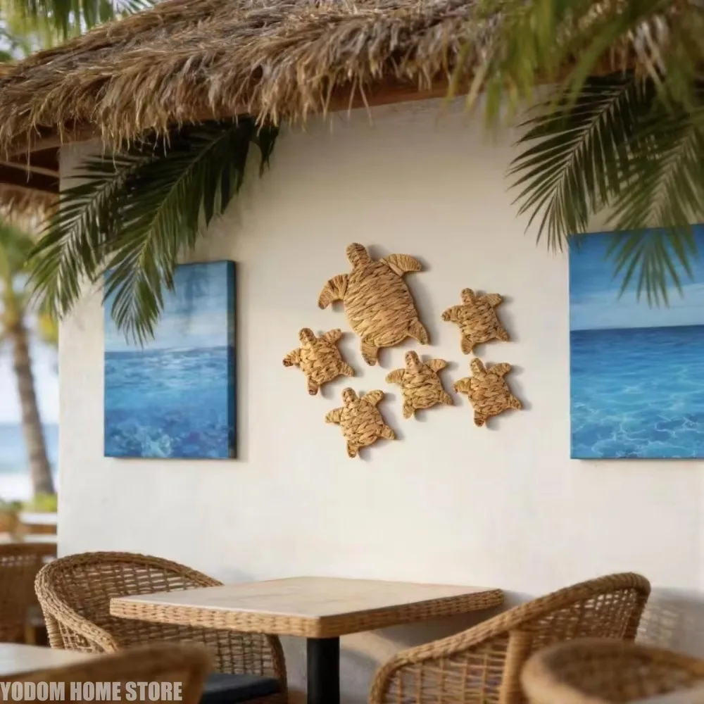 Handmade Crochet Turtle Wall Hanging Boho Sea Turtle Decor for Holiday Party Living Room Nursery Unique Handwoven Gift Idea