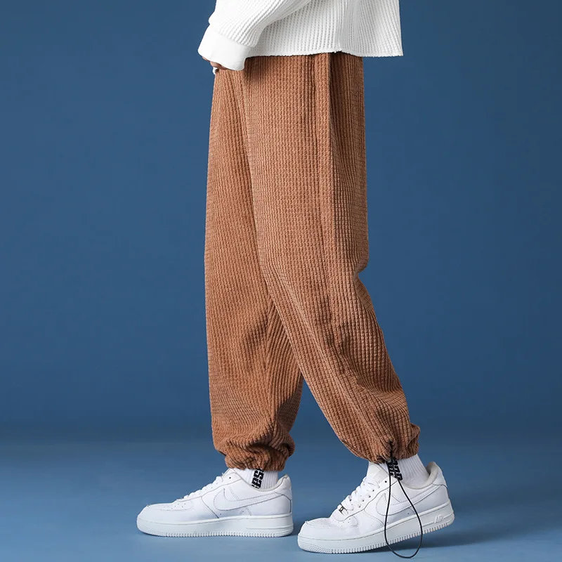 

Spring and Autumn Nine Points Trend Korean Version Joggers Streetwear Cargo Pants Men Corduroy Sweatpants Trendy Brand High