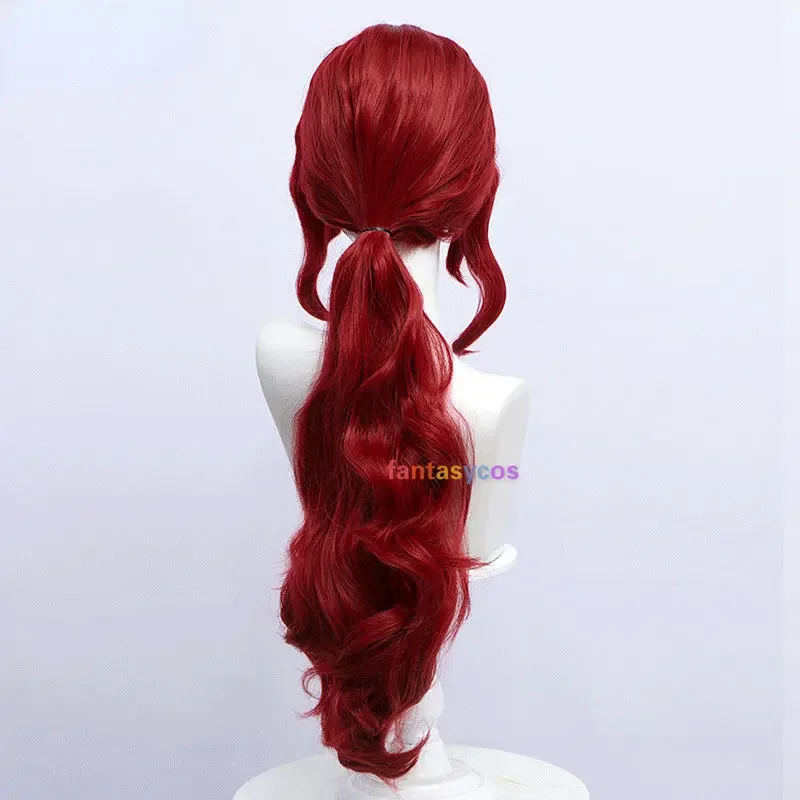 Romantic Killer Cosplay Kyoko Hoshino Wig Red Ponytail Wigs Synthetic Heat Resistant Hair for Halloween Costume Role Play