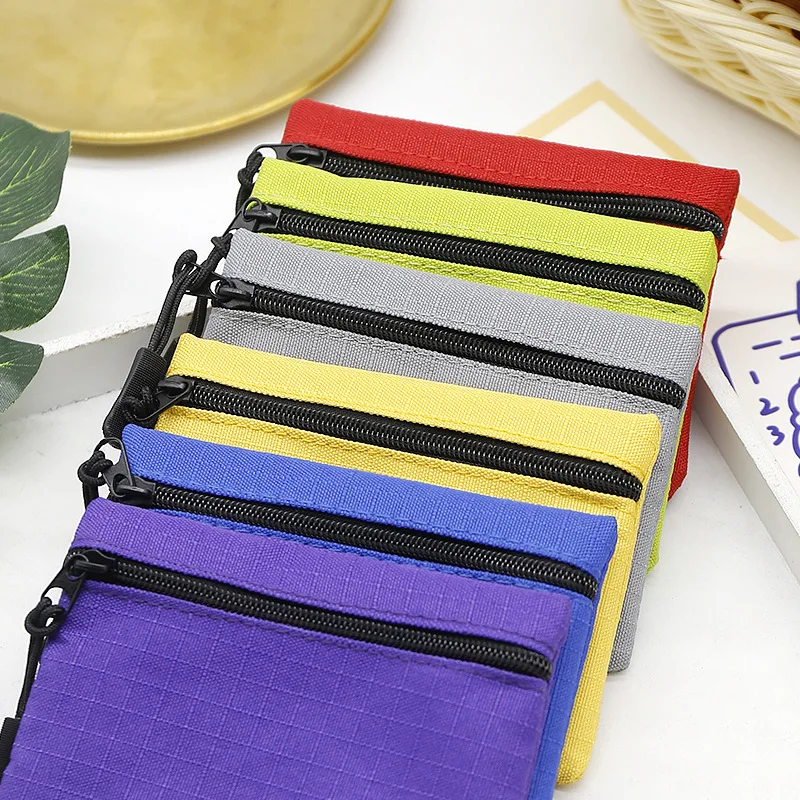 Leinwand Mini Geldbörse Einfache Zipper Kind Lagerung Beutel Geld Tasche Einfarbig Münze Schlüssel Tasche Frauen Männer Nette Brieftasche Mini Geldbörse