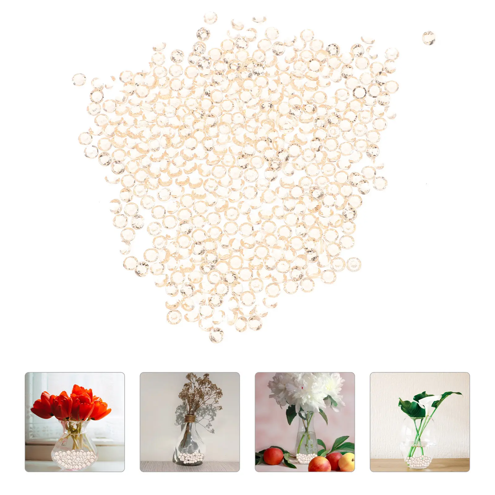 

Acrylic Gems Diamond Decoration Romantic Wedding Table Scatter Vase Filler Christmas Party Acrylic Crystal Rhinestones