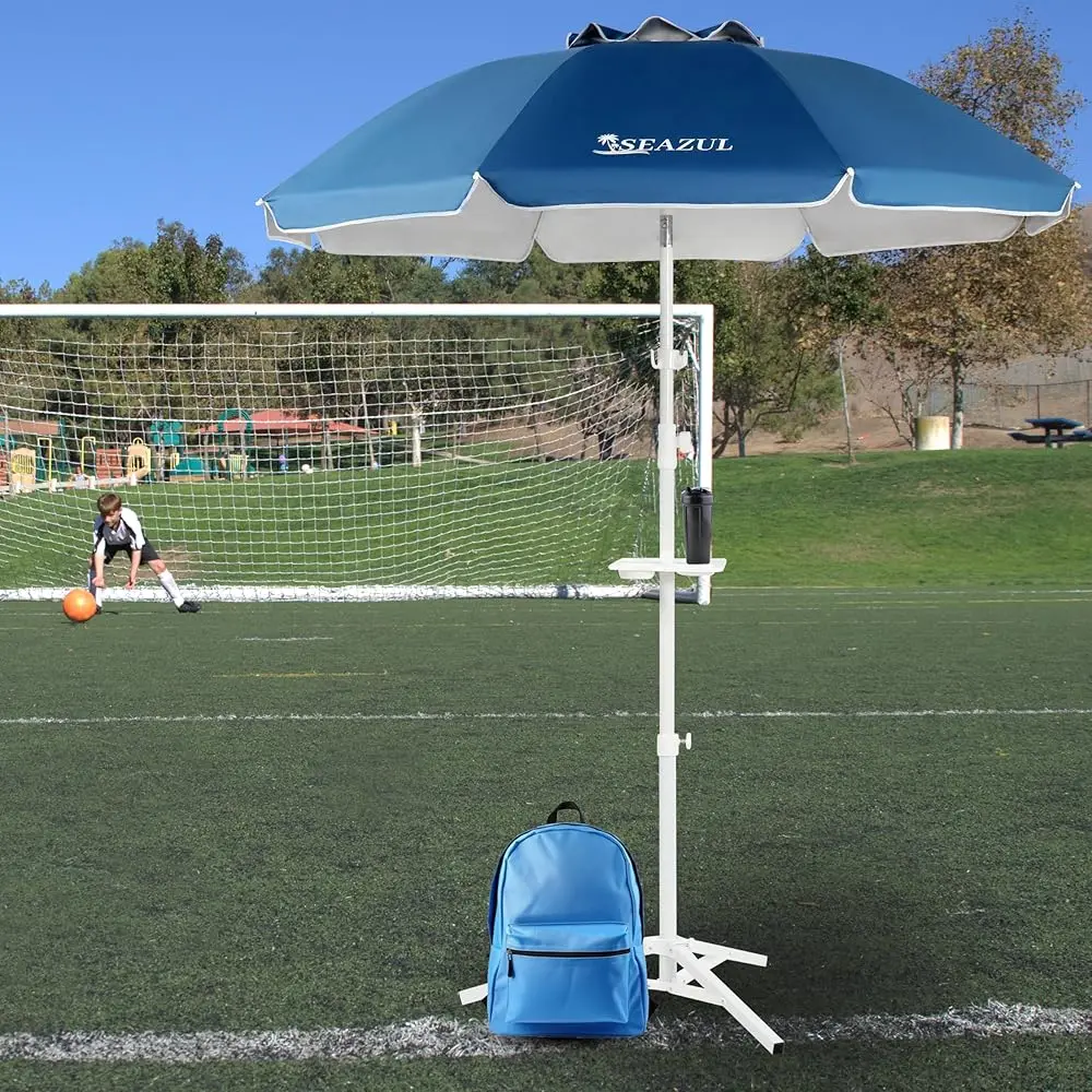 مظلة شمسية بطول 6.5 أقدام، مظلة محمولة مع حامل للرياضة، قابلة للتعديل وخفيفة الوزن، حماية من الشمس، أزرق #5