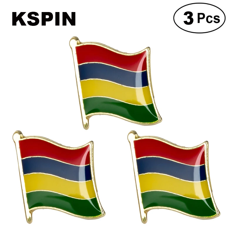 

3pcs a lot MAURITIUS Flag Lapel Pins Badges Brooches