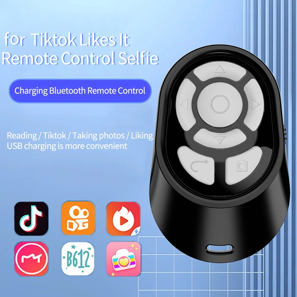 

Bluetooth Wireless Remote Control for iPhone Samsung Huawei Phone Selfie Video Controller For Tiktok Movie Page Turning