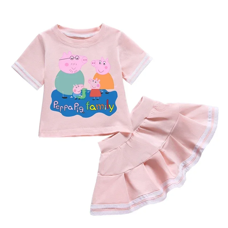 Peppa schwein George Rot sommer kurzarm kleid set aktivität puppe spielzeug weihnachts chenk für Kind schwester kleid