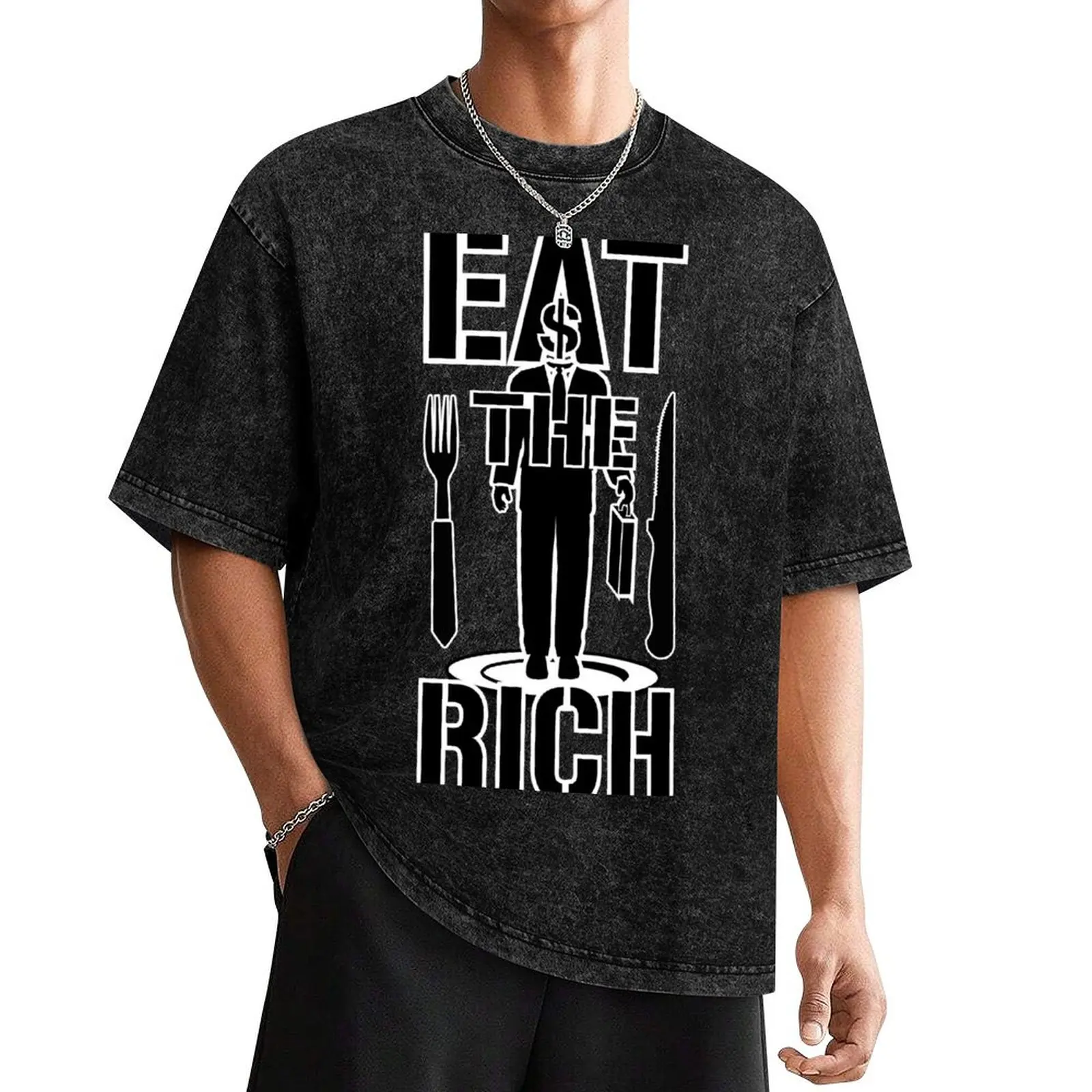 

EAT THE RICH - on Light T-Shirt quick-drying cheap stuff essential t shirt oversized t shirt men