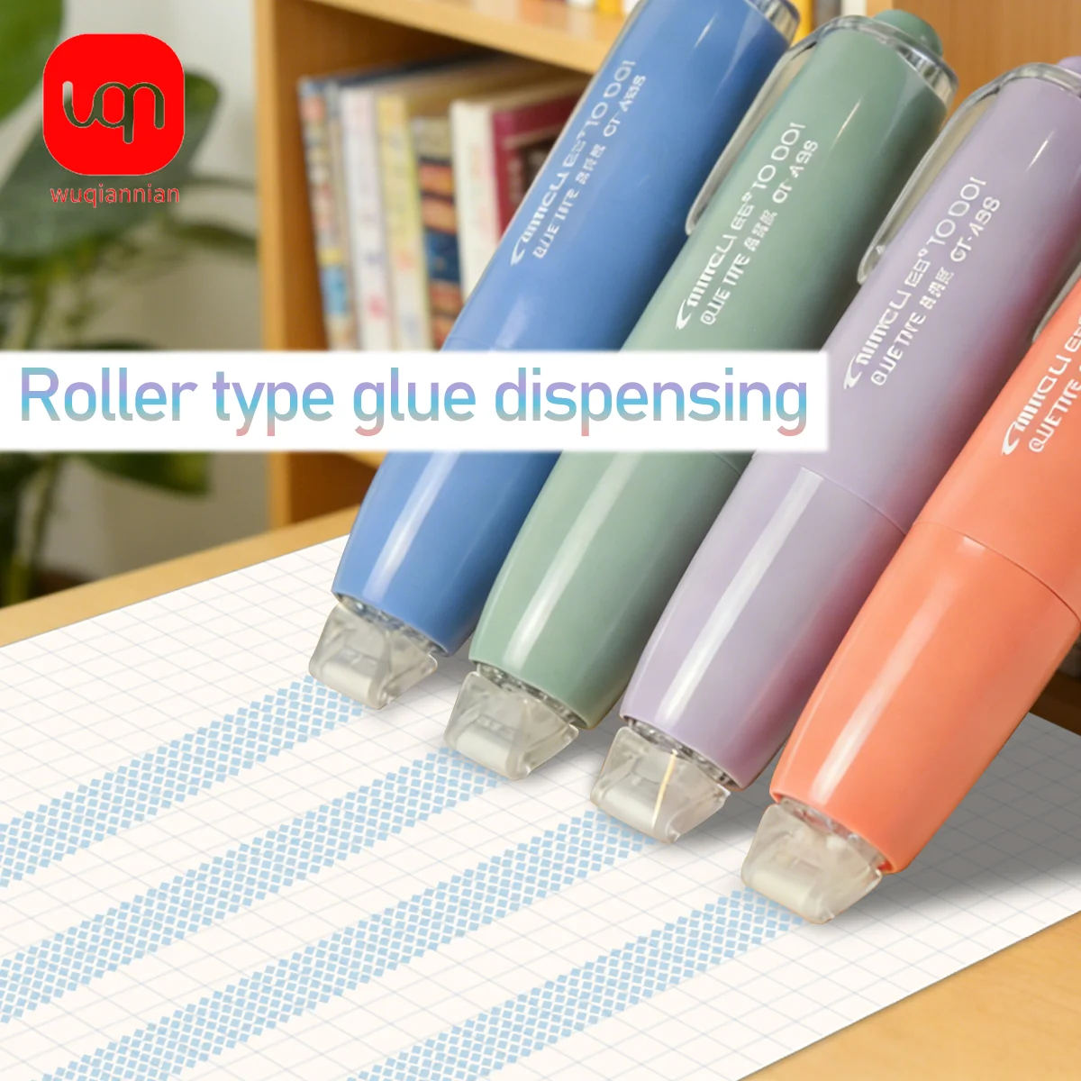WQN-Press-type Double-sided Adhesive Pen, Dot Wave Double-sided Tape,6MM Double-sided Dot Glue,Student Stationery Office Supplie