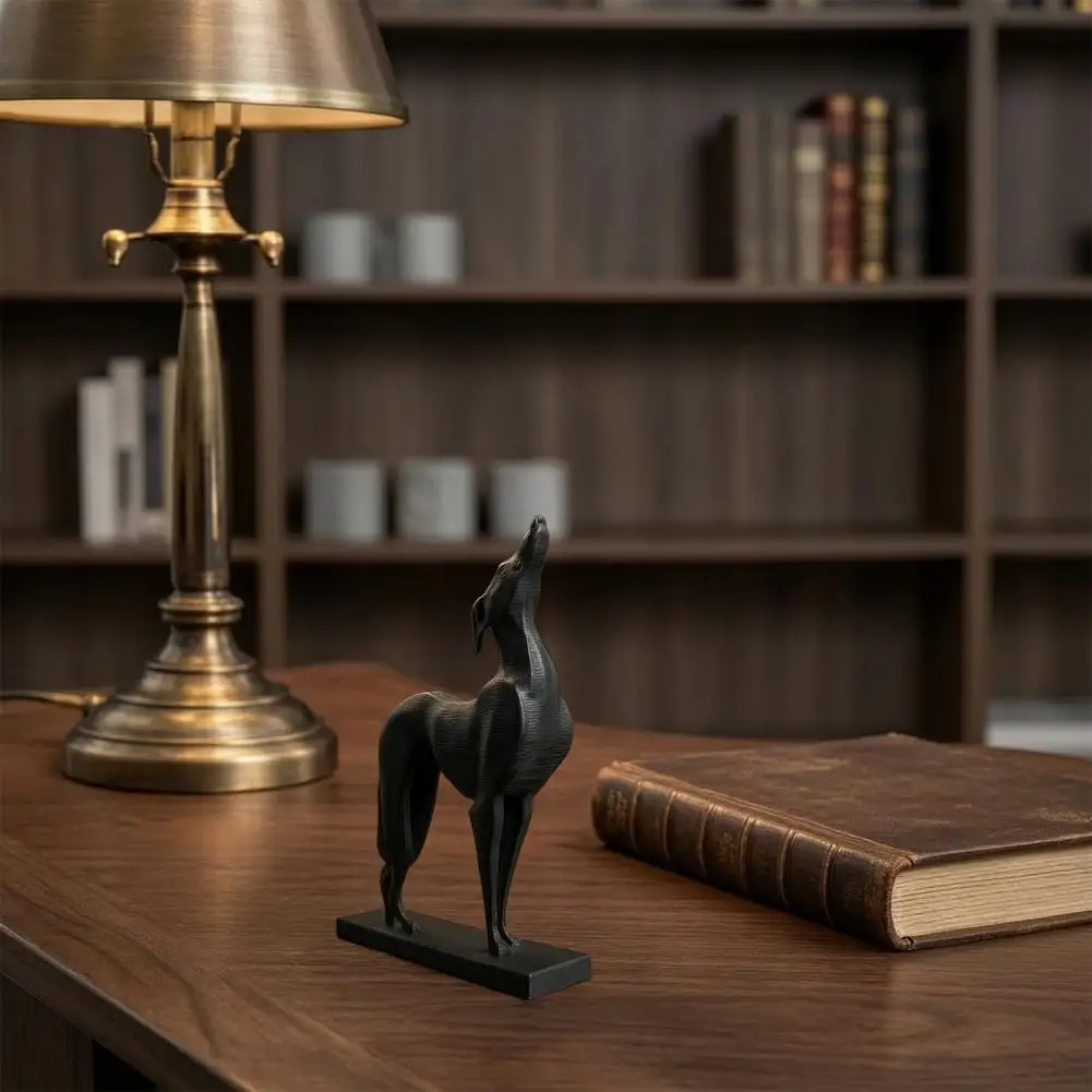 Greyhound Figurine 3d Printed Greyhound Statue Matte Black Minimalist Dog Sculpture Canine Figure Home Office Decor Unique