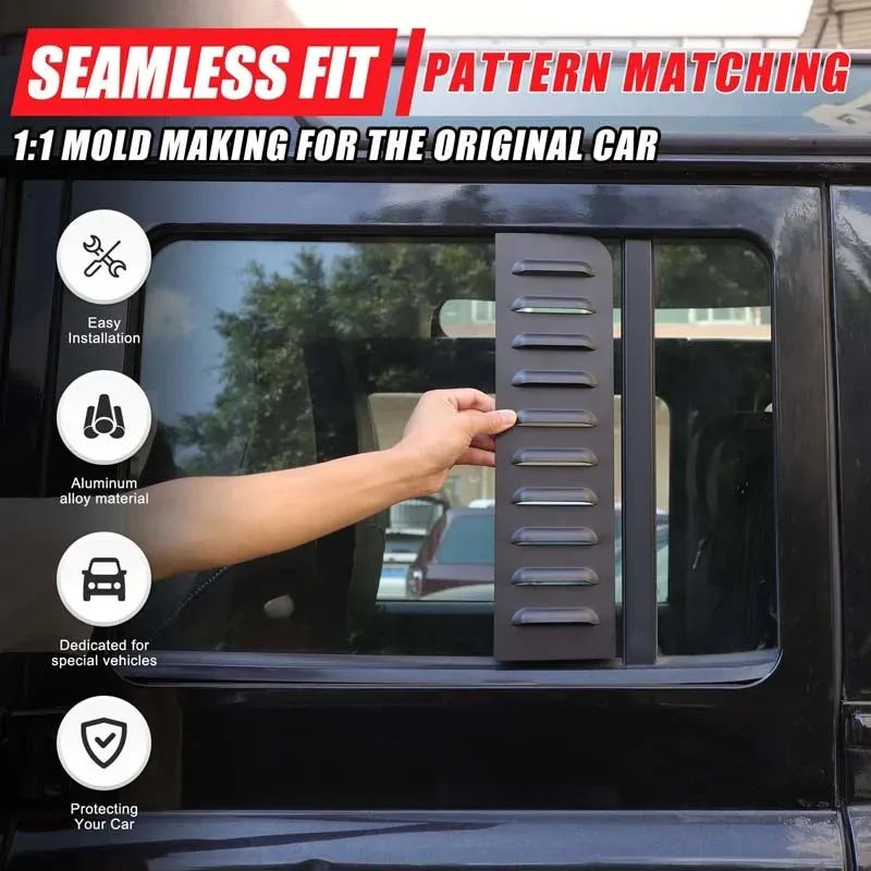 

For Land Rover Defender 110 2004-2018 Car Rear Side Window Ventilation Panel Rear Quarter Window Louvre Trim Car Accessories