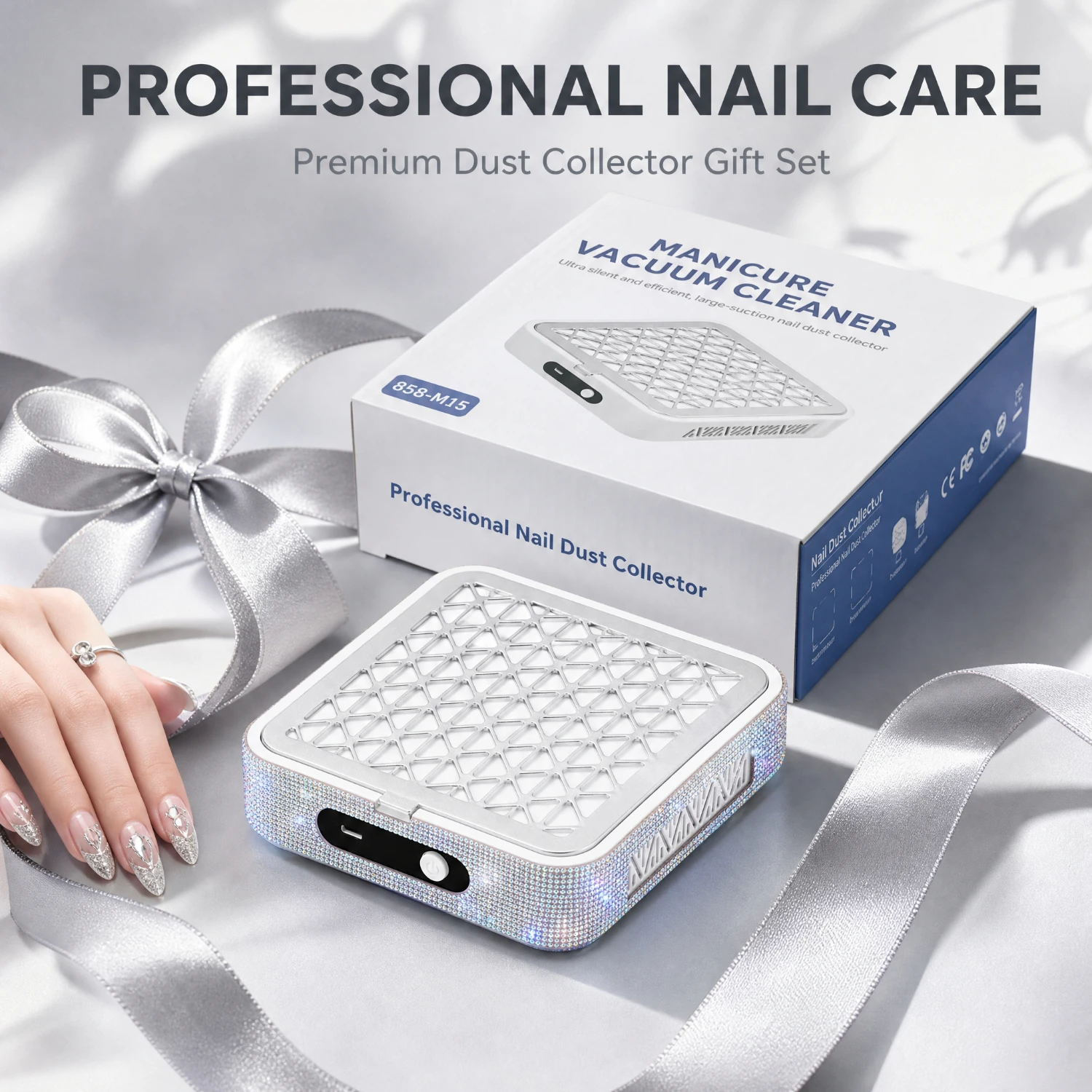 Low Noise High Suction Rhinestone Nail Dust Collector, 4200 RPM Brushless Motor USB Powered Nail Vacuum, Reusable Replaceable Filter, Plug And Play Manicure Dust Suction Machine For Commercial Salon & Personal Home Use - view 5