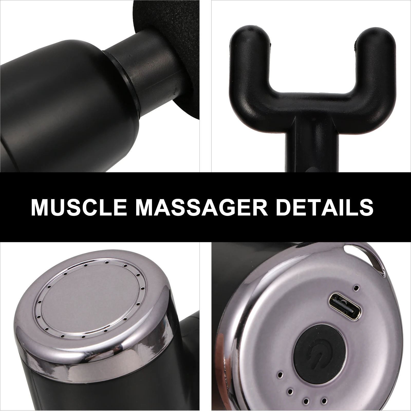 

1 Set 2000Mah Usb Rechargeable Muscle Massager 4-Level High Frequency Deep Tissue Therapy 3200 Percussion Massage Tool With