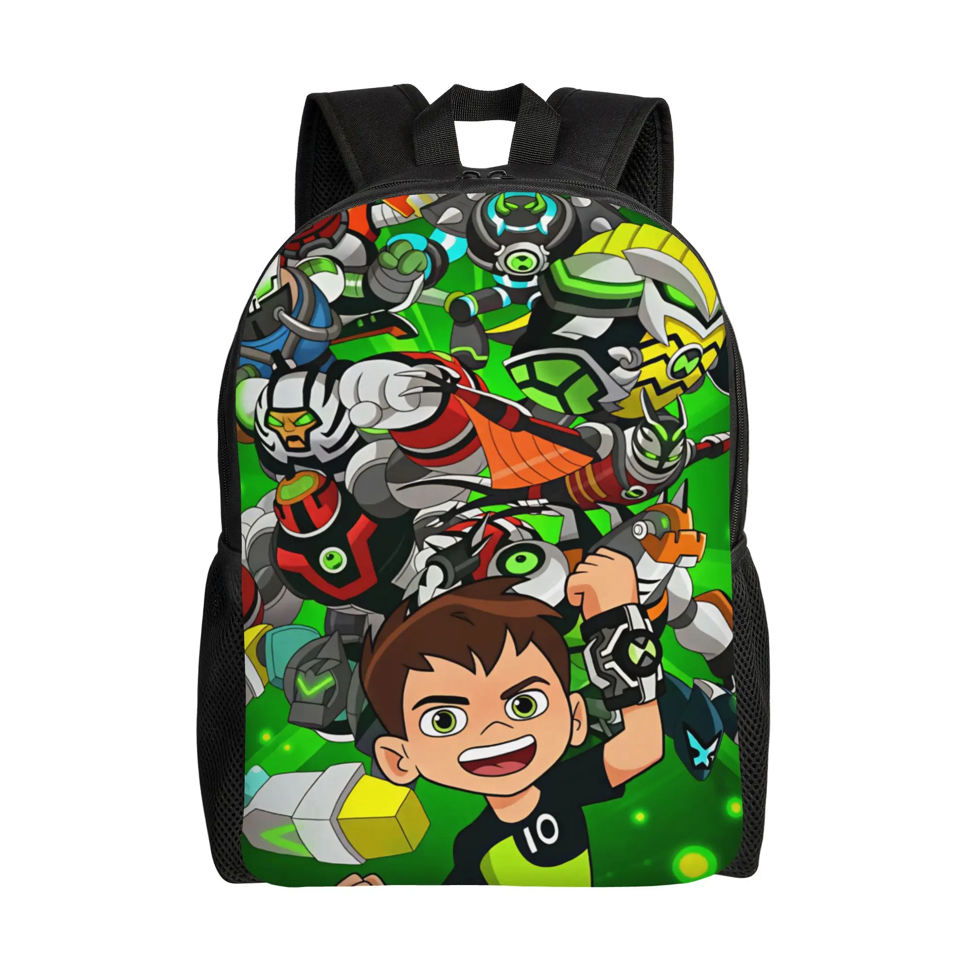 Ben 10 Cartoon Animation Backpack Unisex  Breathable Backpacks Polyester Cool School Bags Outdoor Design Rucksack