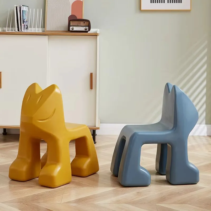 Nordic Small Stools Cartoon Animal Seat Plastic Thick Chairs Creative Low Stool Home Living Room Furniture Ottomans Bench  Pouf