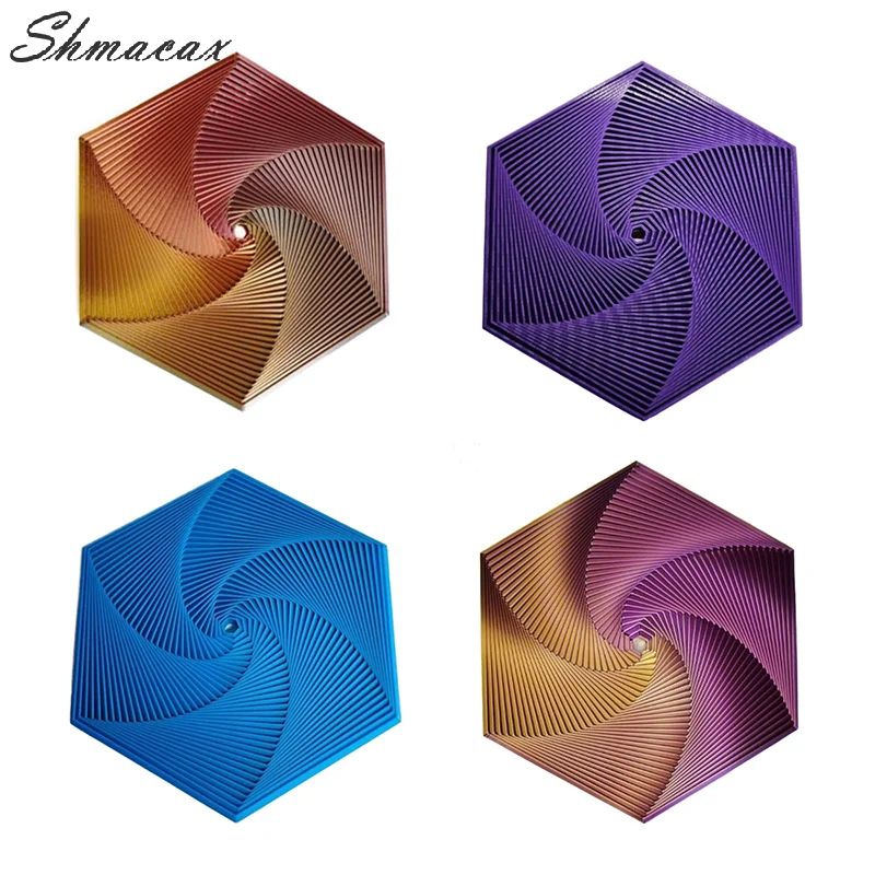 Hexagon Coaster 3D stampato Hexagon Fidget Toy Hexagon frattal Spiral antistress Toy Kid Adult Fidget Cubes giocattolo sensoriale