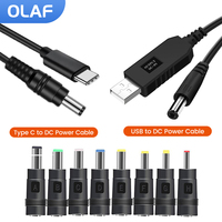 Olaf Type C to DC Power Cable Boost Converter 8 Adapters For Wifi Router Fan Speaker USB to DC 3.5mm Jack Charging Cable Cord