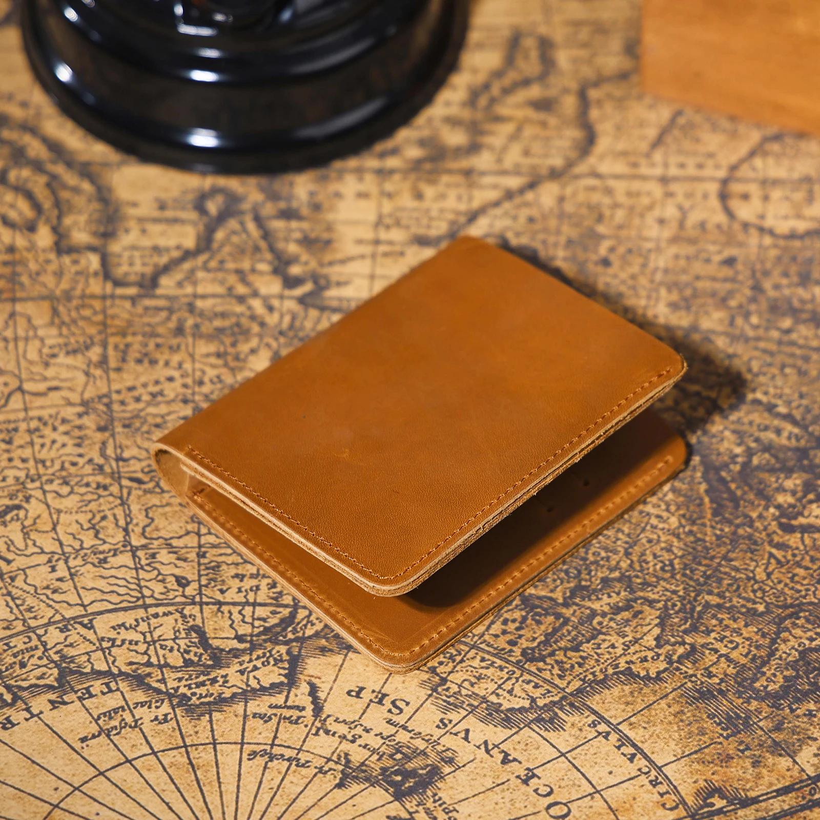 S.WORKER Vintage Kurze Geldbörse aus Vollnarbenleder für Herren, Taschenbrieftasche, Kartenhalter, Bargeldtasche – Detail 6