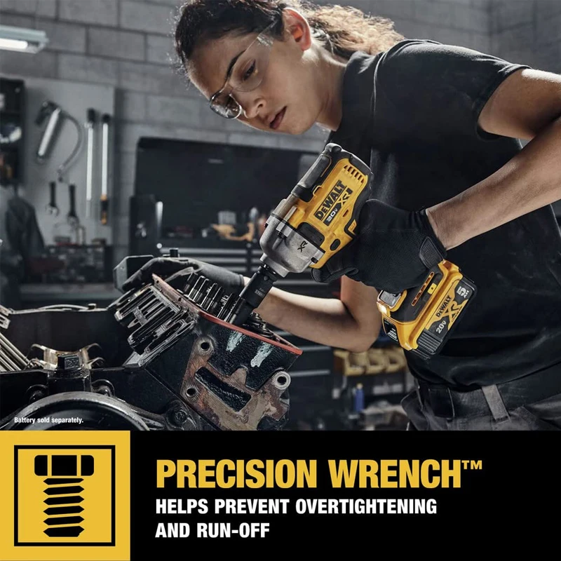 DEWALT DCF892 20V MAX* XR® 1/2 in. Brushless Cordless Mid-Range Impact Rechargeable Electric Wrench with Detent Pin Anvil