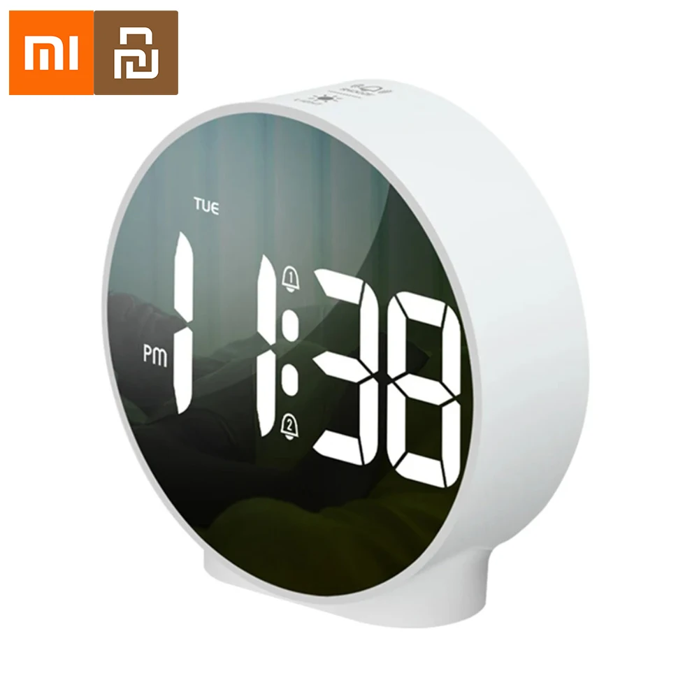 

Xiaomi Youpin цифровой будильник светодиодный настольный электронные часы для путешествий двойной будильник 12/24H сnooze Week Display прикроватные часы настольные часы