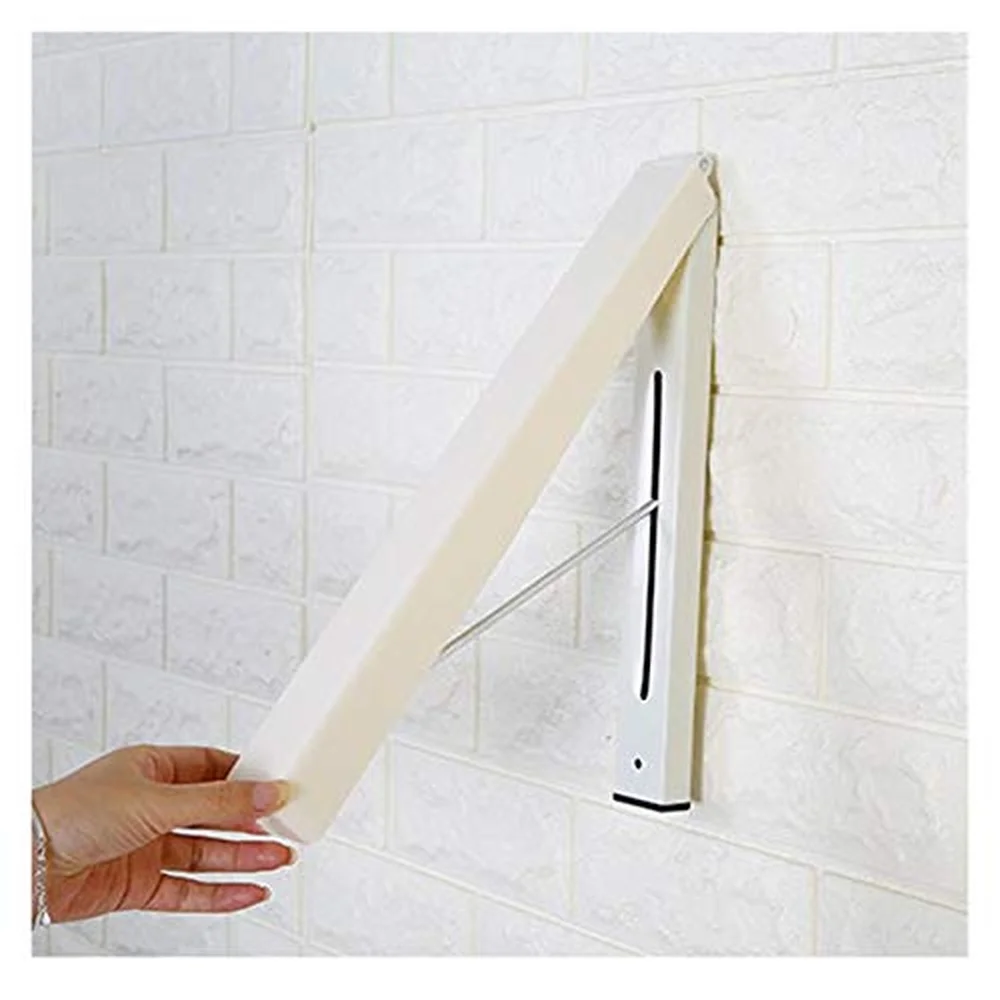 Wall Mounted Towel Holder & Clothes Airer Space Saving Folding Drying Rack for Shirts Coats & Towels Pull Out Wall Hanr