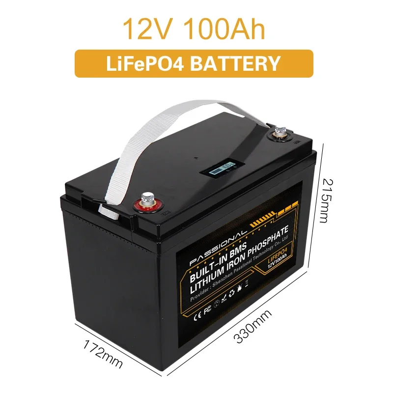 lithium battery lifepo4 100ah 12v battery for solar energy storage pack EV