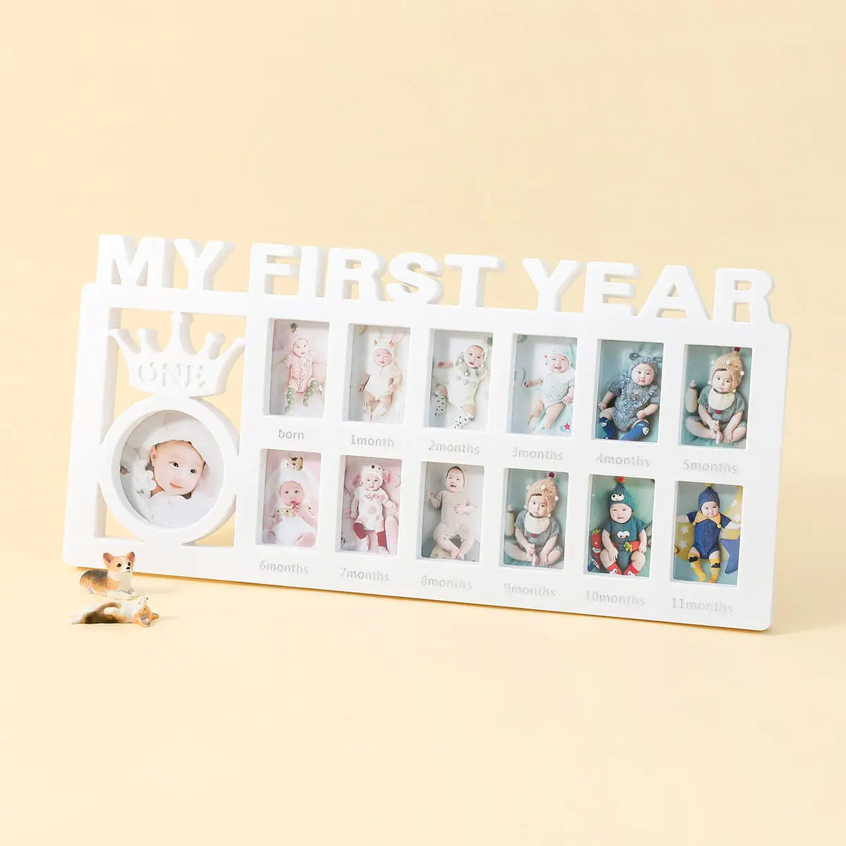 Baby\'s First Year By Months Milestone Photo Frame Newborn Baby Photography, Birthday Banner Family Souvenirs Kids Growing Gift