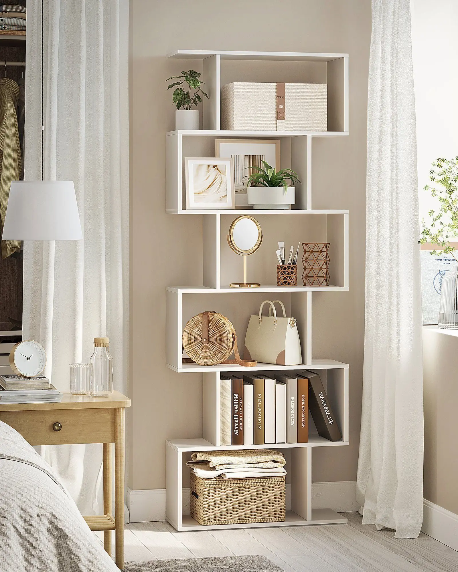 VASAGLE Bücherregal, Regal mit 6 Ebenen, Standregal, Büroregal, freistehend, Dekoregal
