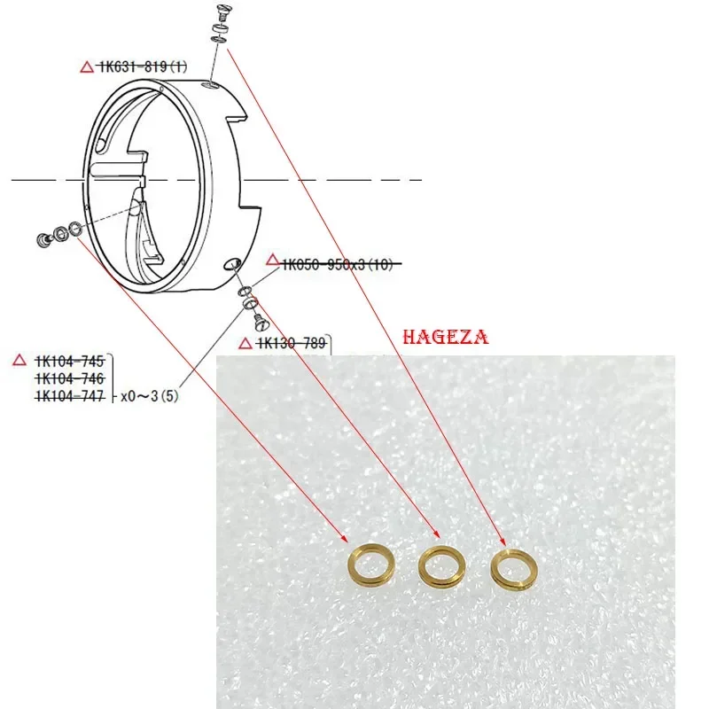 3pcs/set New Original 14-24 for Nikon 14-24mm F2.8G Front Zoom Tube Screw Metal Gasket Washer 1K050-950 Lens Repair Parts