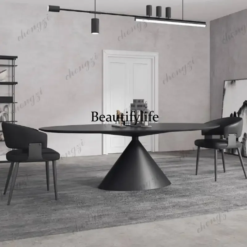 K153 Italian Design Modern Dining Table Party Unique Luxury Black Center Dining Table Living Room Furniture Home