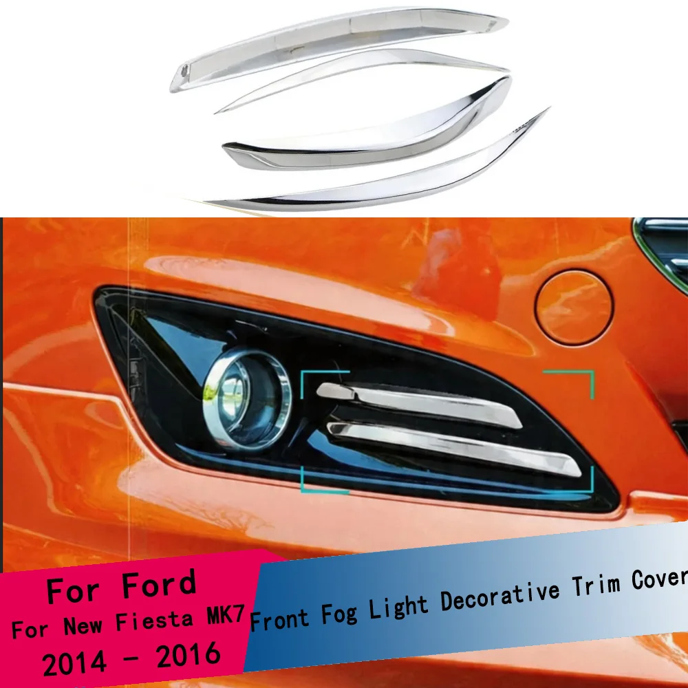 4-teiliges Set Dekorative Nebelscheinwerfer-Abdeckung Aufkleber für Ford New Fiesta MK7 2014 2015 2016 Auto-Beleuchtungs-Styling Zubehör