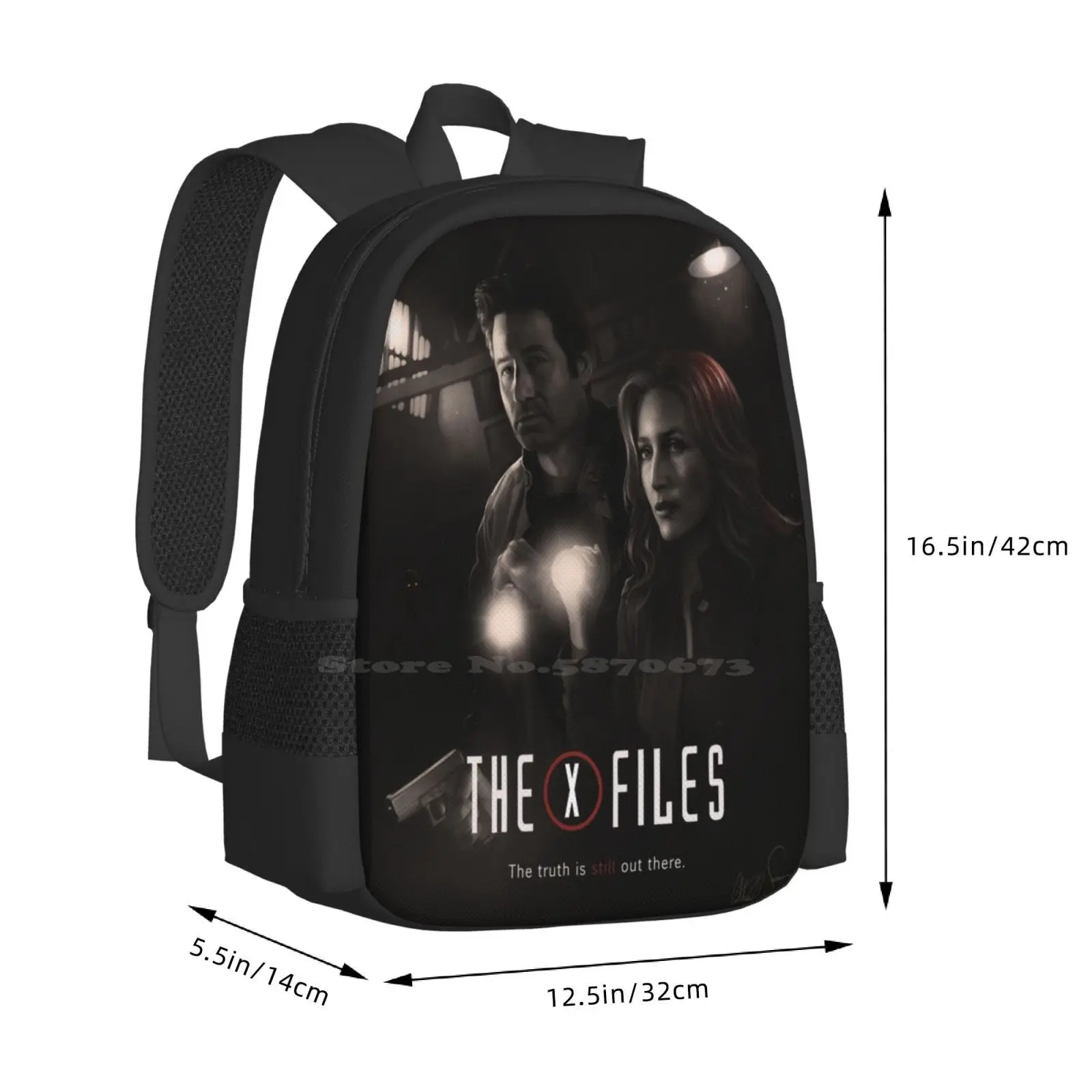 The x-files Poster S11 N ° 2 mochila para hombres, mujeres, niñas, adolescentes, The X Files, FFC, Gillian, Anderson, David Duchovny