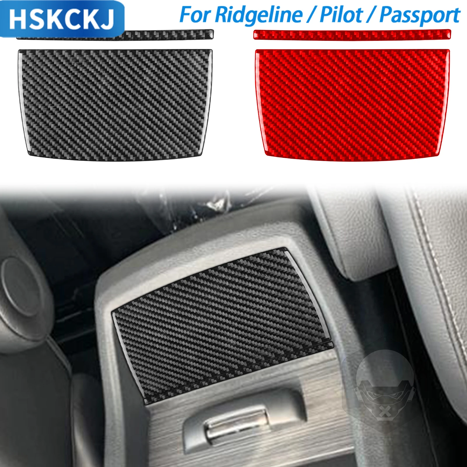 

For Honda Ridgeline Pilot Passport Car Accessories Carbon Fiber Storage Box Back Panel Interior Cover Trim Modified Sticker