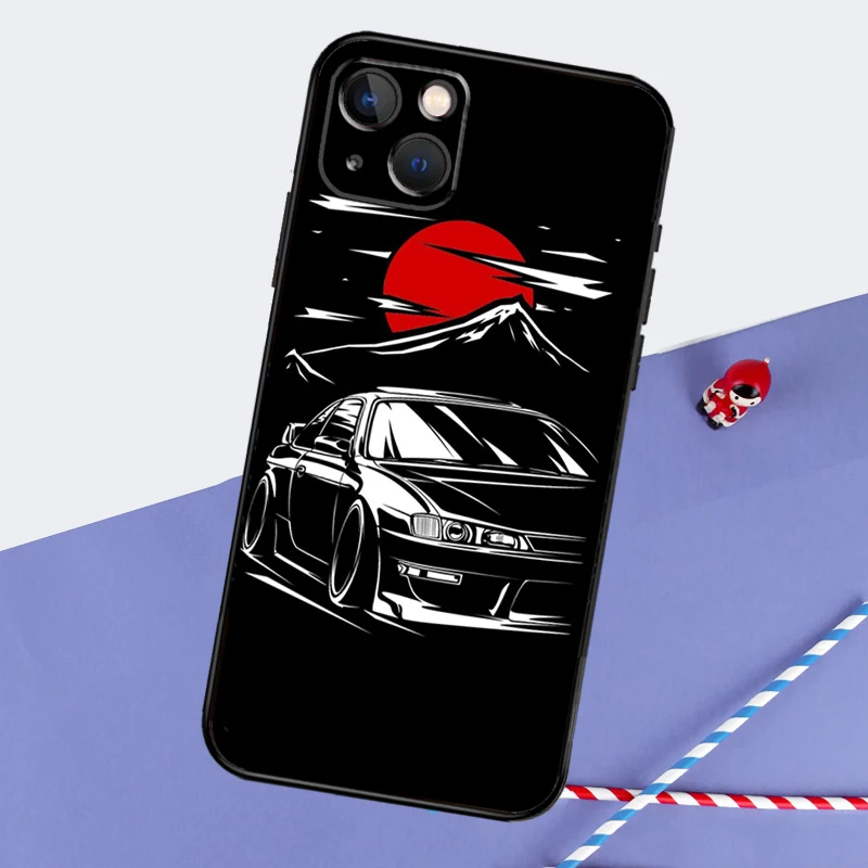 Silvia S13 S14 S15 Car For iPhone 16 15 14 Pro Max Phone Case For iPhone 16 15 13 11 12 Pro Max Mini 7 8 Plus XS X XR Cover