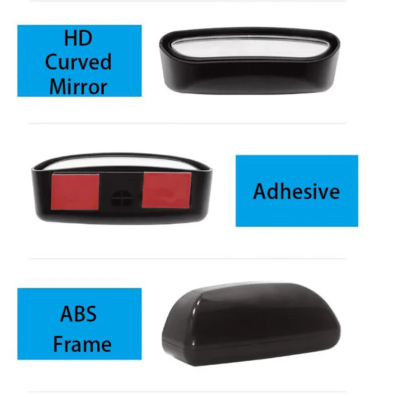 Car Universal Rearview Auxiliary Mirror 360° Adjustable Wide Angle Side Rearview Mirror Parking Auxiliary Rearview Mirror