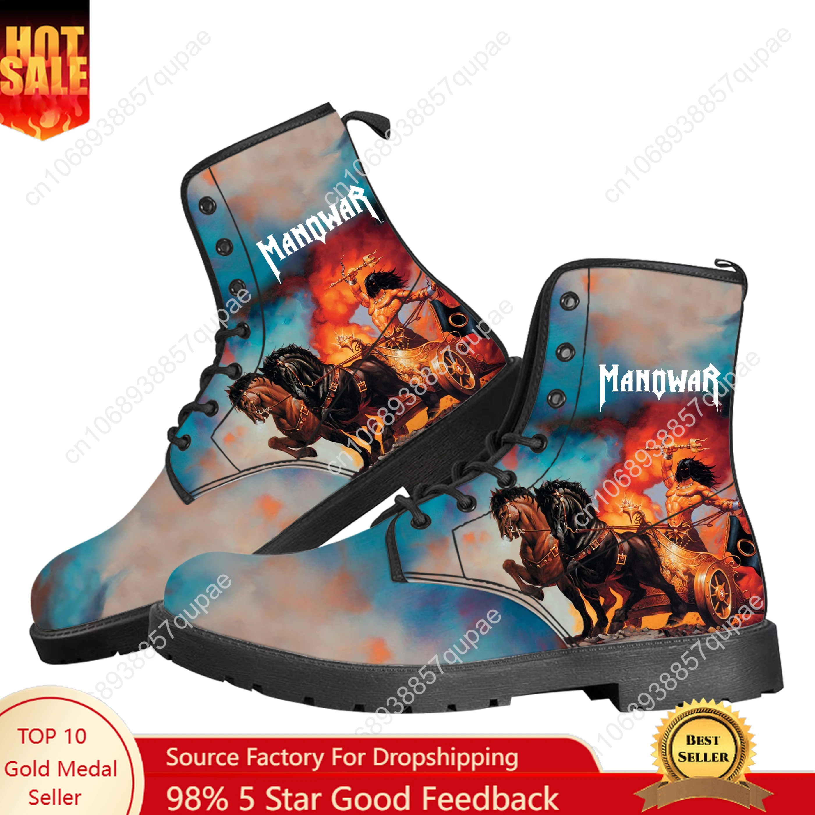 Manowar Band Casual Boots Rock Singer Mens Womens Teenager Shoes Fashion 3D Boot Outdoor High Quality Couple Customize Made Shoe