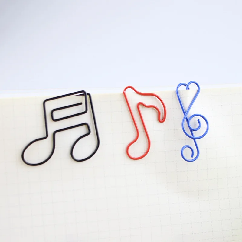 

10pcs Music Note Paper Clip Bookmark Learning Paperclip Musical Stationery Memo Clip Binding Office Pin Planner Binder Supplies