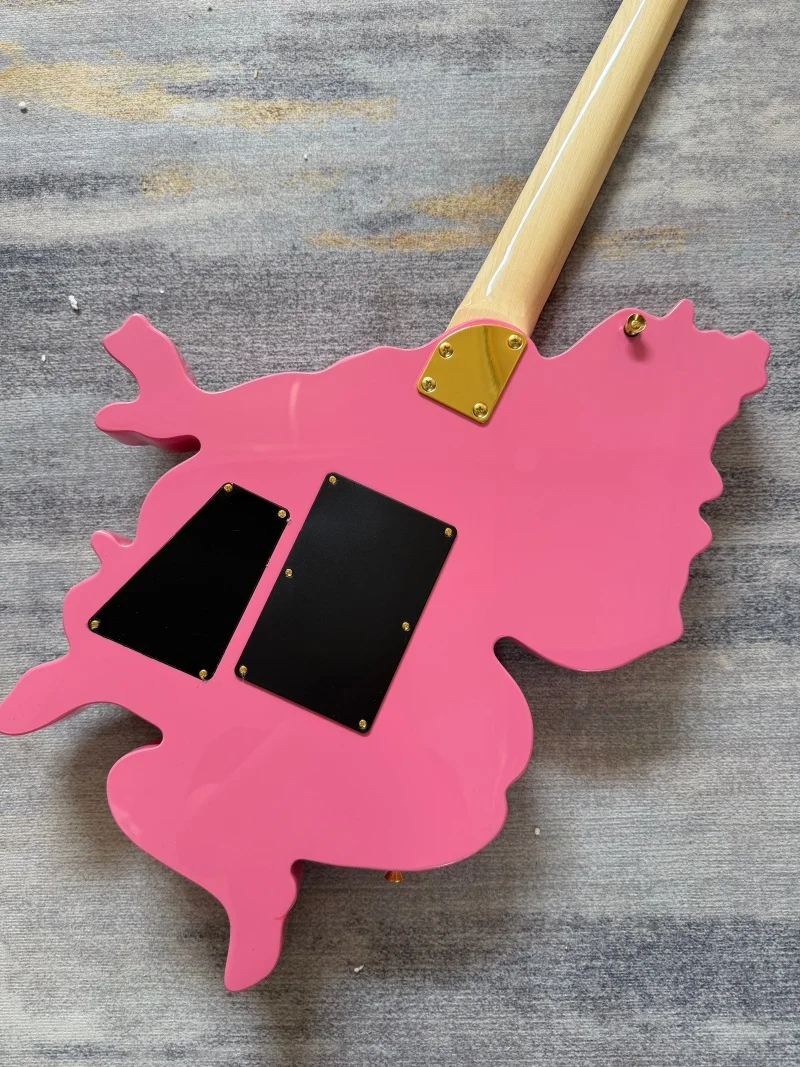 Chinese Electric Guitar pink color tremolo system gold hardware Anime Girl
