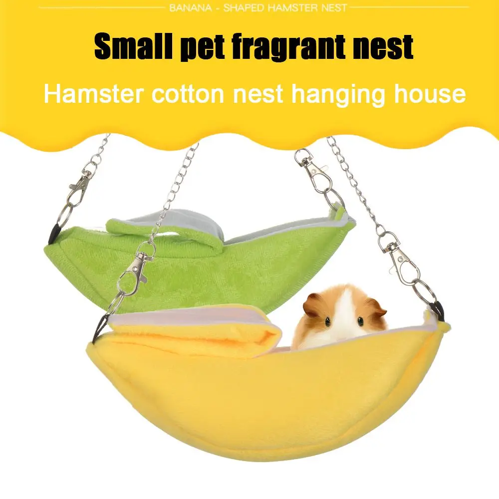 Banana Shape Hamster Hammock Rat Hanging Beds House Small Animal Cage Squirrel Guinea Pig Banana Style Plush