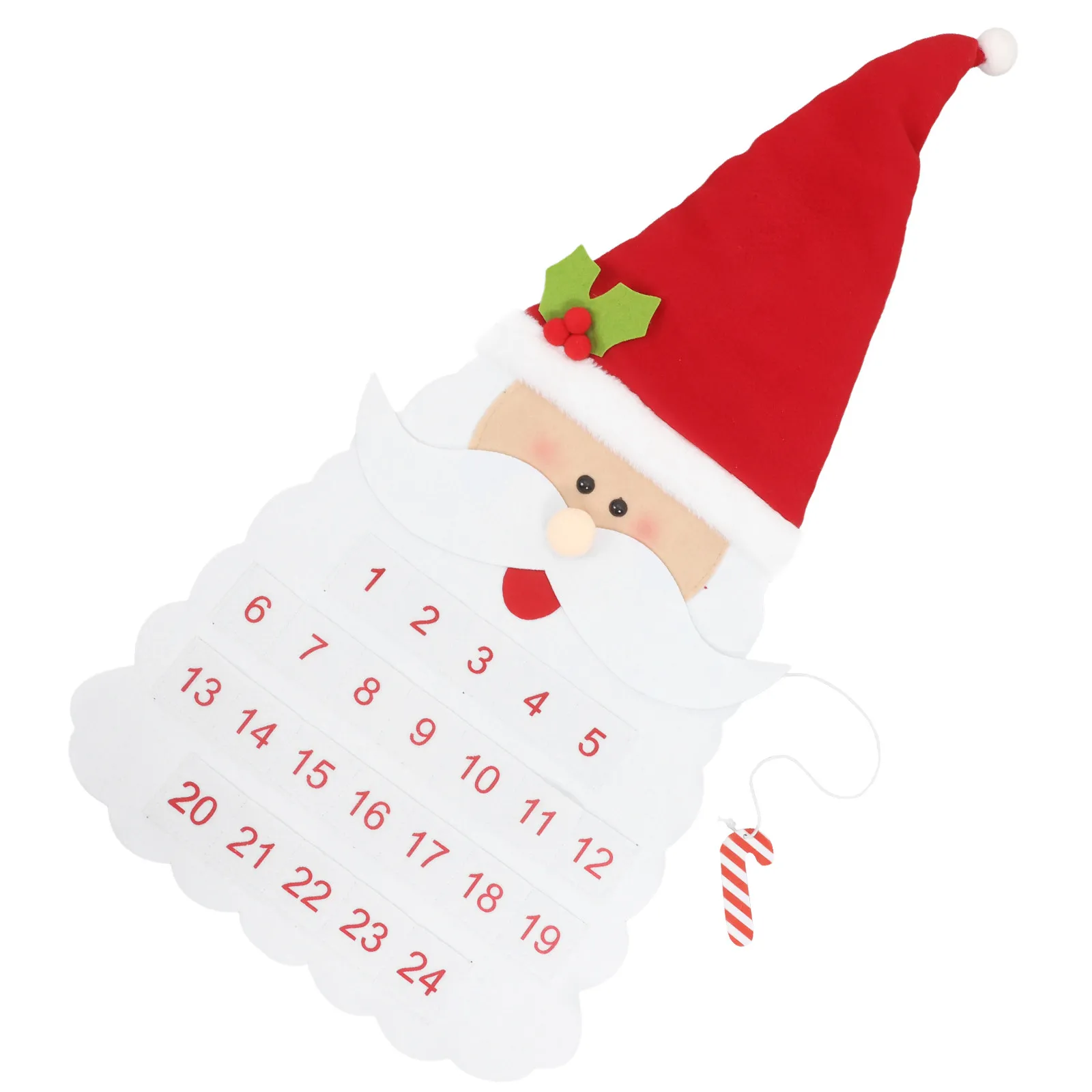 

Holiday Countdown Santa Advent Calendar 2024 3D Felt Hanging Reusable Wall Door Decoration Xmas Party Supplies Kids