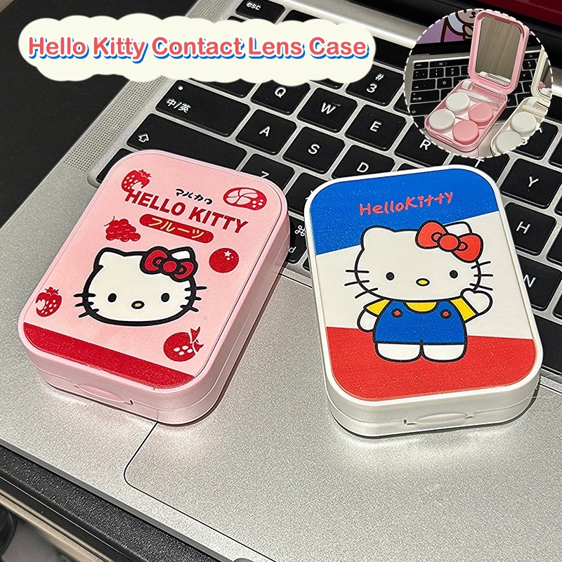 Two Pairs Contact Lens Case Cute Cartoon Dual Box for Lens Care