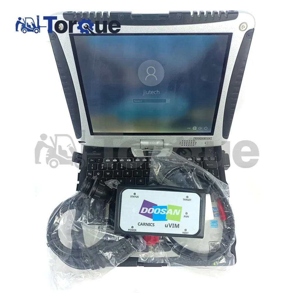 CF19 Laptop + untuk Doosan uVIM mesin Analyzer mesin alat diagnostik sistem hidrolik EOL mesin penggali DMS5 diagnostic tool