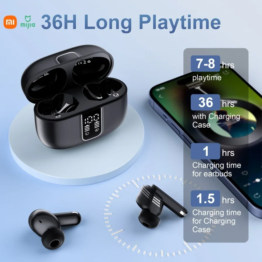 سماعات أذن Xiaomi SP99 الرقمية اللاسلكية بتقنية البلوتوث 5.3 لتقليل الضوضاء ومسافات طويلة جدًا داخل الأذن سماعات رياضية للجري