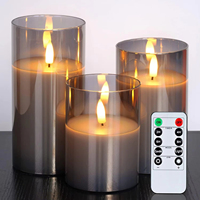 3pcs/set LED Flameless Candles Flickering Light with Remote Control for Festival Wedding Home Party Decor Lighting