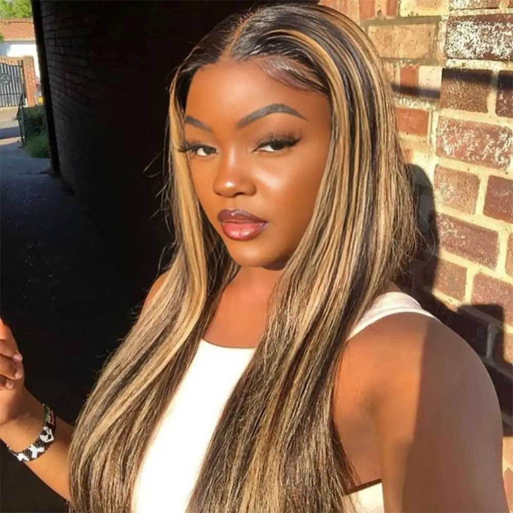 

30 Inch Highlight Bone Straight 13x6 Hd Lace Frontal Wigs High Density 13x4 Lace Front Wigs Colored Brazilian Human Hair Women