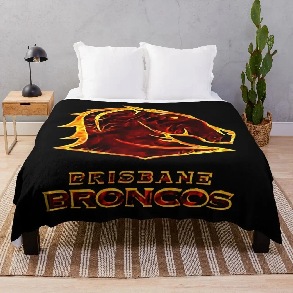 Broncos (On Fire Edition) Throw Blanket Soft Plaid For Decorative Sofa For Sofa Thin Blankets