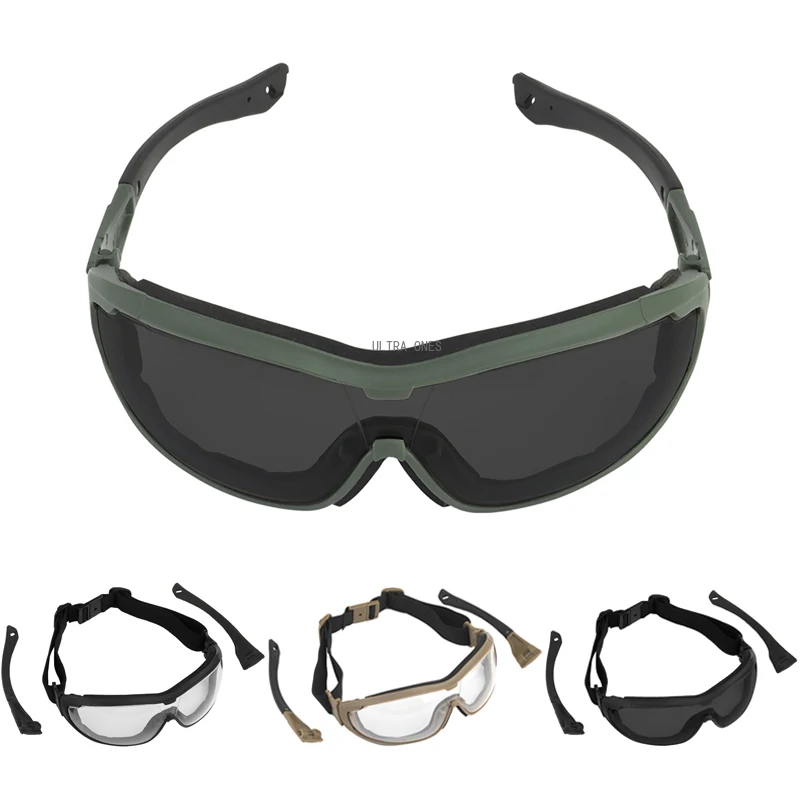 Tactical Glasses Outdoor Hunting Climbing Cycling Safe Lightweight Sunglasses Cs Game Shooting Eyewear with 2 Headbands