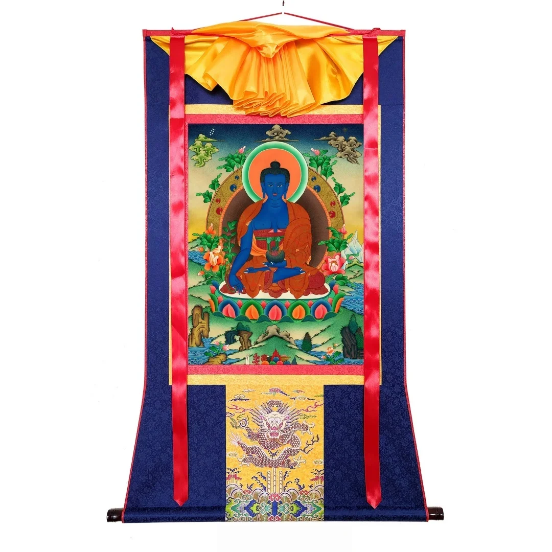 Personalized Tibetan Thangka Amitabha Buddha Art Print Handmade Brocade Mounting Home Decor